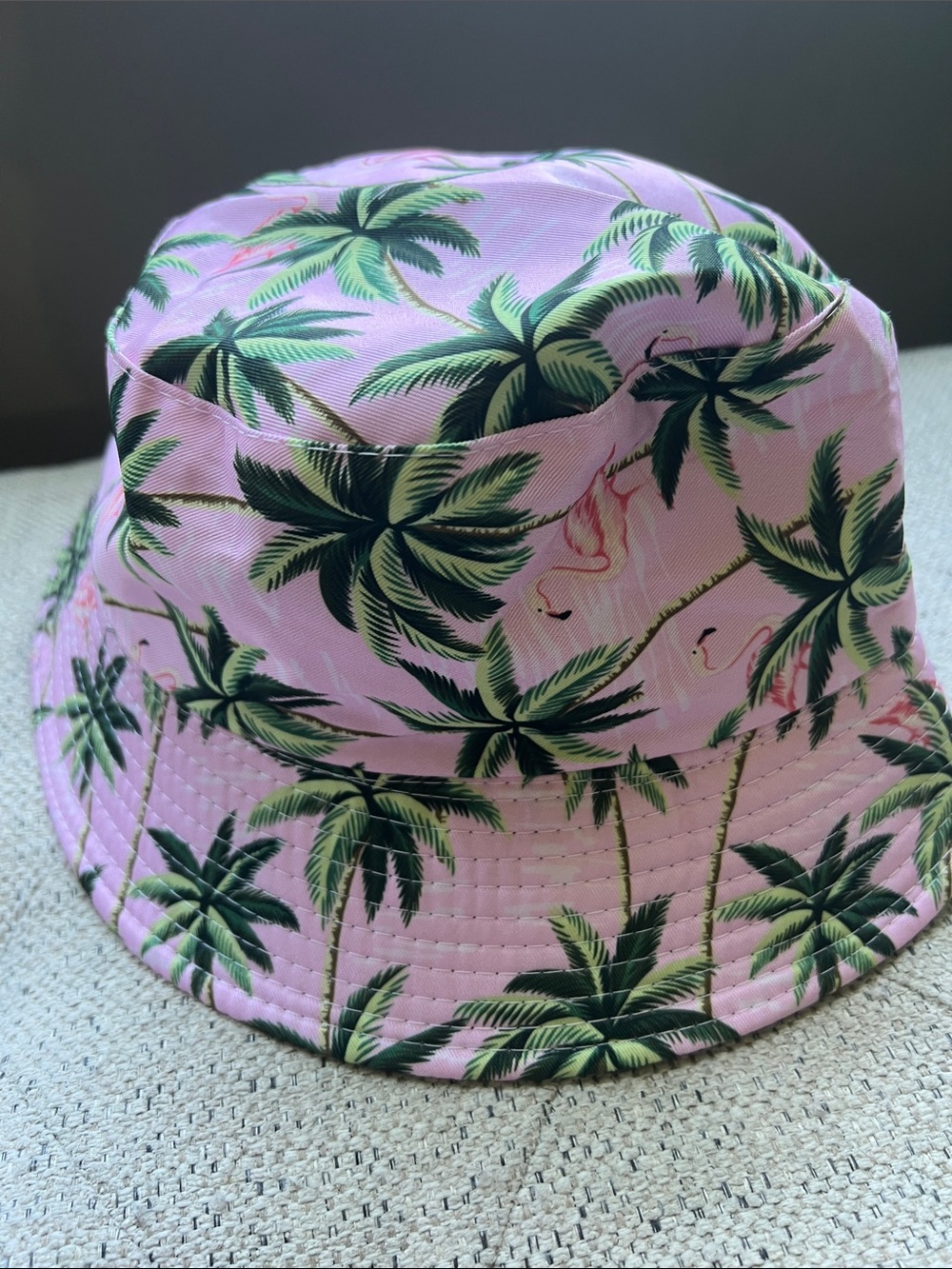 Kids Pink Palm Tree Bucket Hat